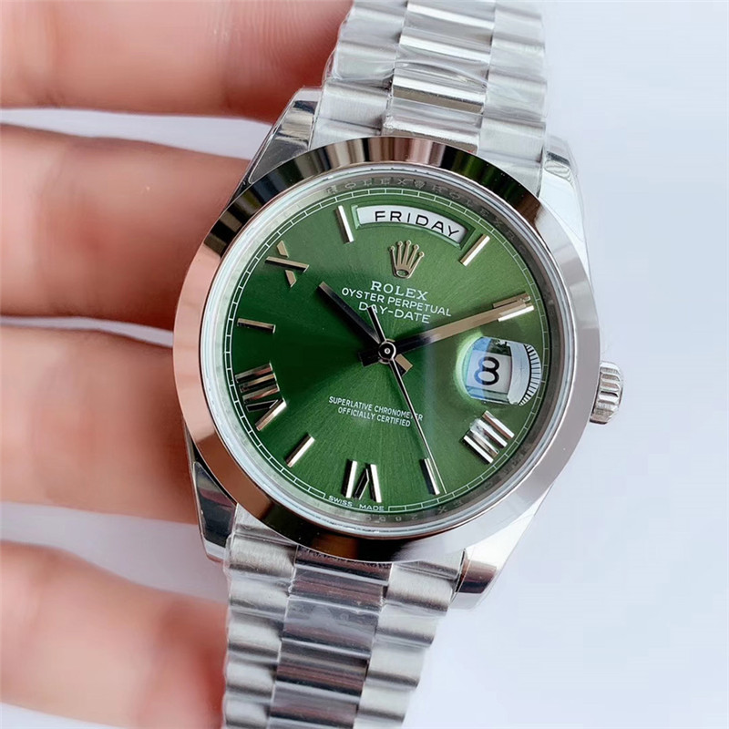 N廠Rolex勞力士DAY-DATE星期日歷型228206橄欖綠色表盤羅馬字釘復刻表