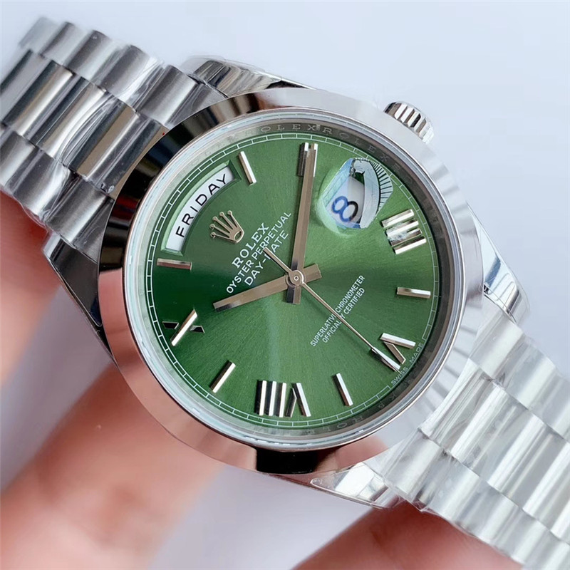 N廠Rolex勞力士DAY-DATE星期日歷型228206橄欖綠色表盤羅馬字釘復刻表