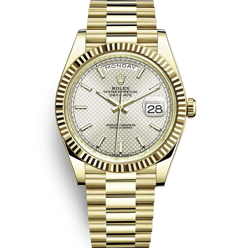 N廠Rolex勞力士DAY-DATE星期日歷型m228238-0008白盤斜格紋條釘復刻表