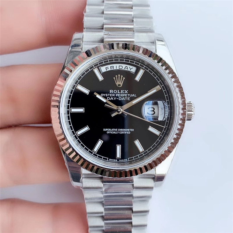 N廠Rolex勞力士DAY-DATE星期日歷型m228239-0005黑盤條釘復刻表