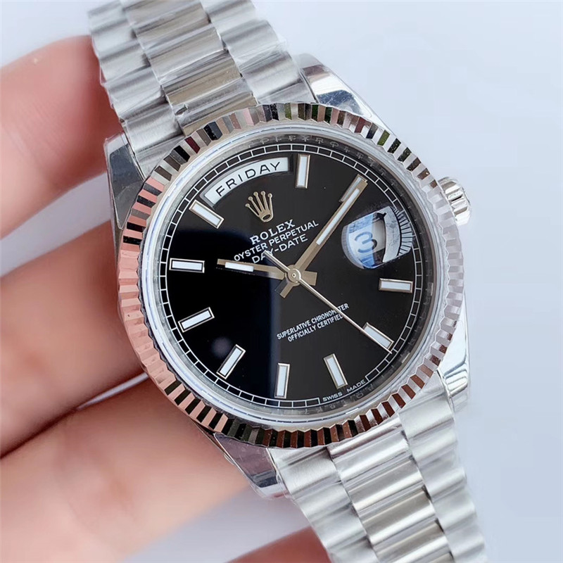N廠Rolex勞力士DAY-DATE星期日歷型m228239-0005黑盤條釘復刻表