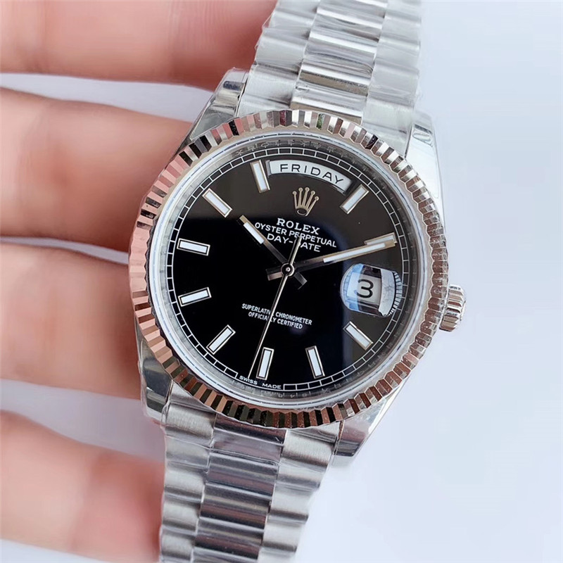 N廠Rolex勞力士DAY-DATE星期日歷型m228239-0005黑盤條釘復刻表