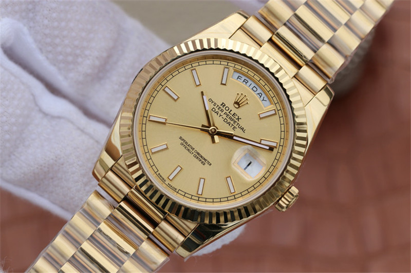 N廠Rolex勞力士DAY-DATE星期日歷型228238全金條釘復刻表