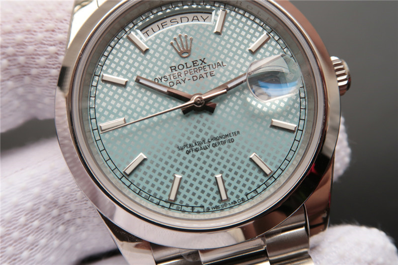 N廠Rolex勞力士DAY-DATE星期日歷型m228206-0004冰藍面條釘復刻表