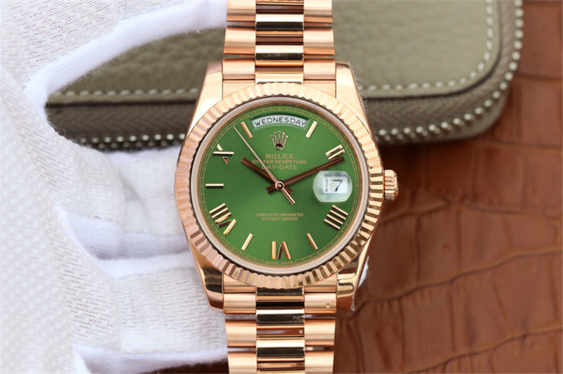 N廠Rolex勞力士DAY-DATE星期日歷型m228235-0025綠盤羅馬字釘復刻表