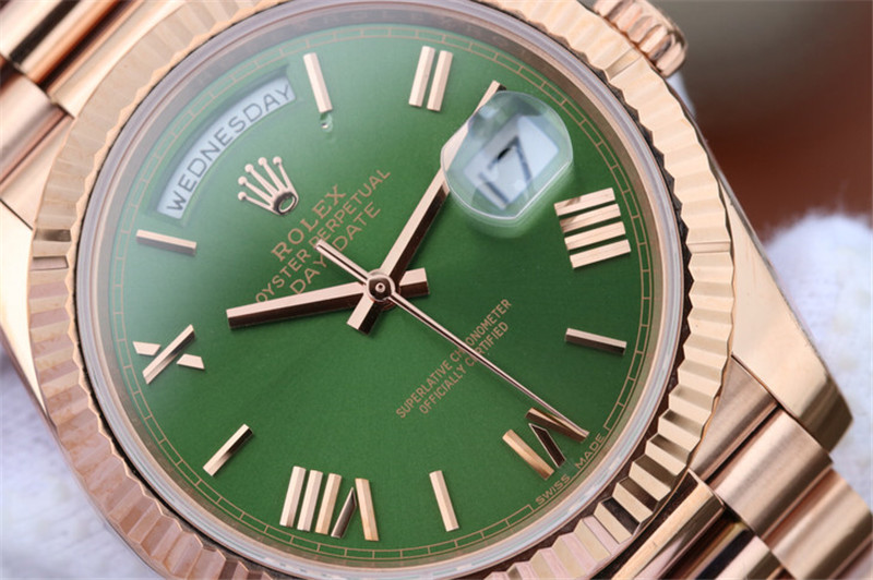 N廠Rolex勞力士DAY-DATE星期日歷型m228235-0025綠盤羅馬字釘復刻表