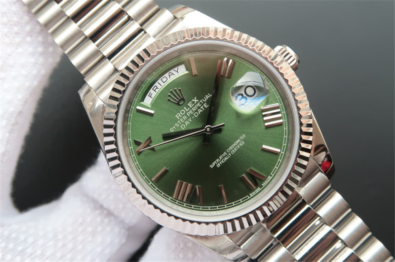 N廠Rolex勞力士DAY-DATE星期日歷型m228239-0033綠盤羅馬字釘復刻表