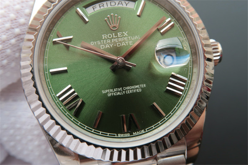 N廠Rolex勞力士DAY-DATE星期日歷型m228239-0033綠盤羅馬字釘復刻表