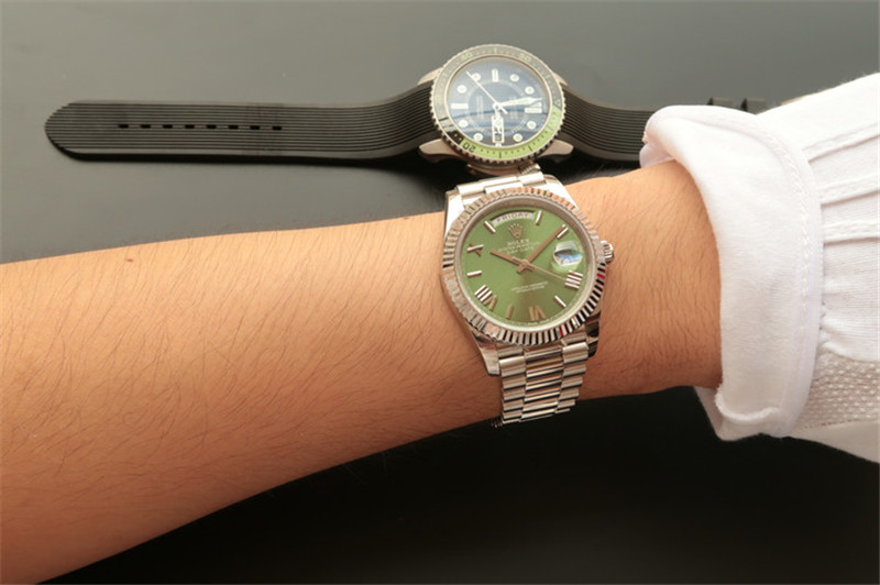 N廠Rolex勞力士DAY-DATE星期日歷型m228239-0033綠盤羅馬字釘復刻表