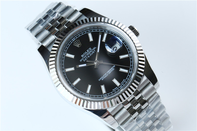 N廠Rolex勞力士41mm日志型m126334-0018黑盤條釘復刻表