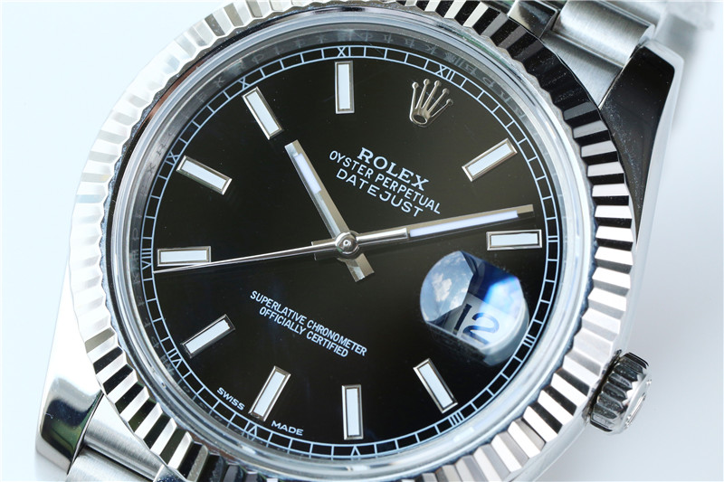 N廠Rolex勞力士41mm日志型m126334-0018黑盤條釘復刻表