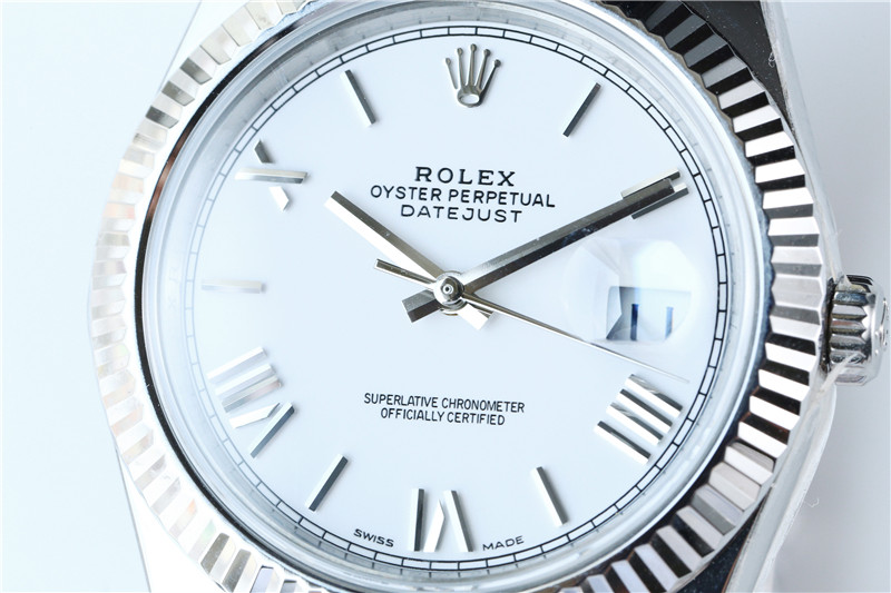 N廠Rolex勞力士41mm日志型白盤羅馬字釘牙圈五銖鏈復刻表