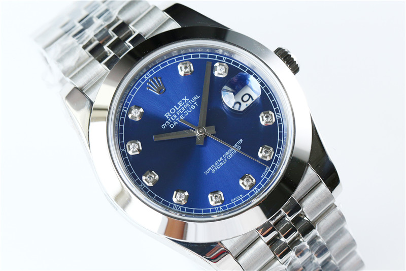 N廠Rolex勞力士41mm日志型藍盤鉆釘光圈五銖鏈復刻表