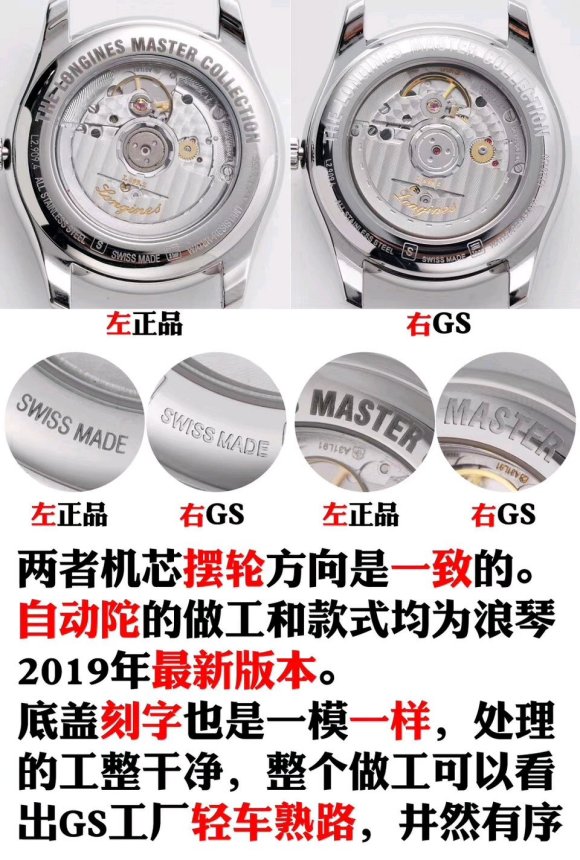 GS廠浪琴名匠月相復刻表對比正品怎么樣