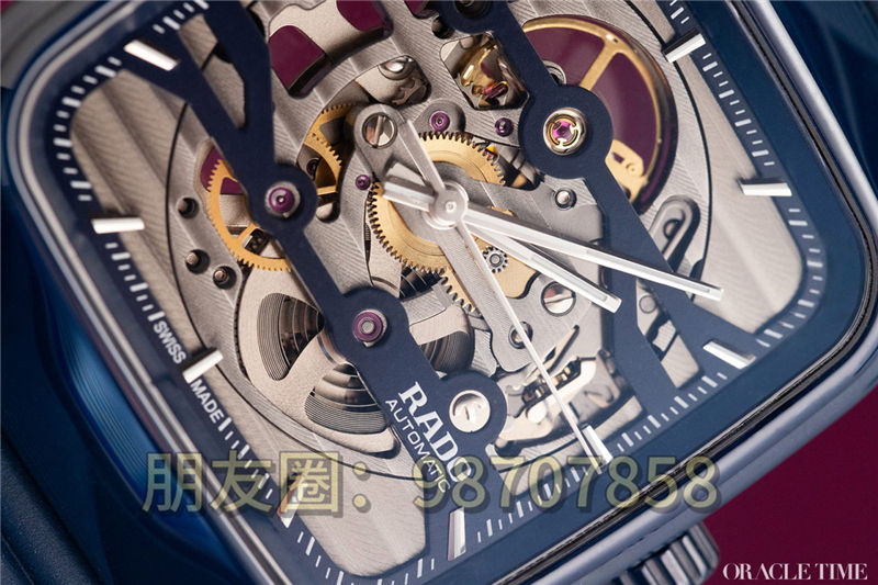 Rado True 方形自動鏤空藍色腕表評測