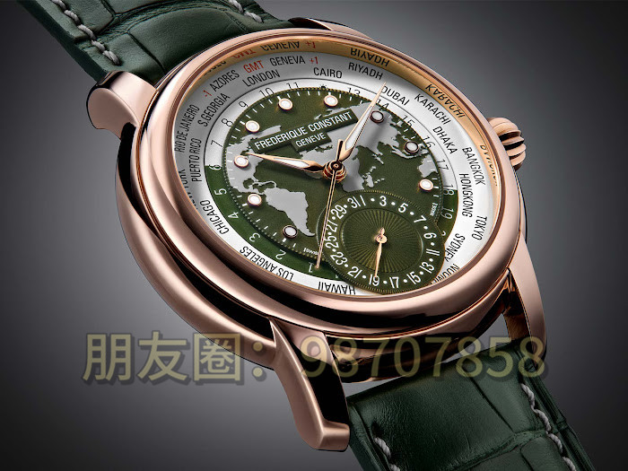 康斯登經典世界時自制腕表綠色